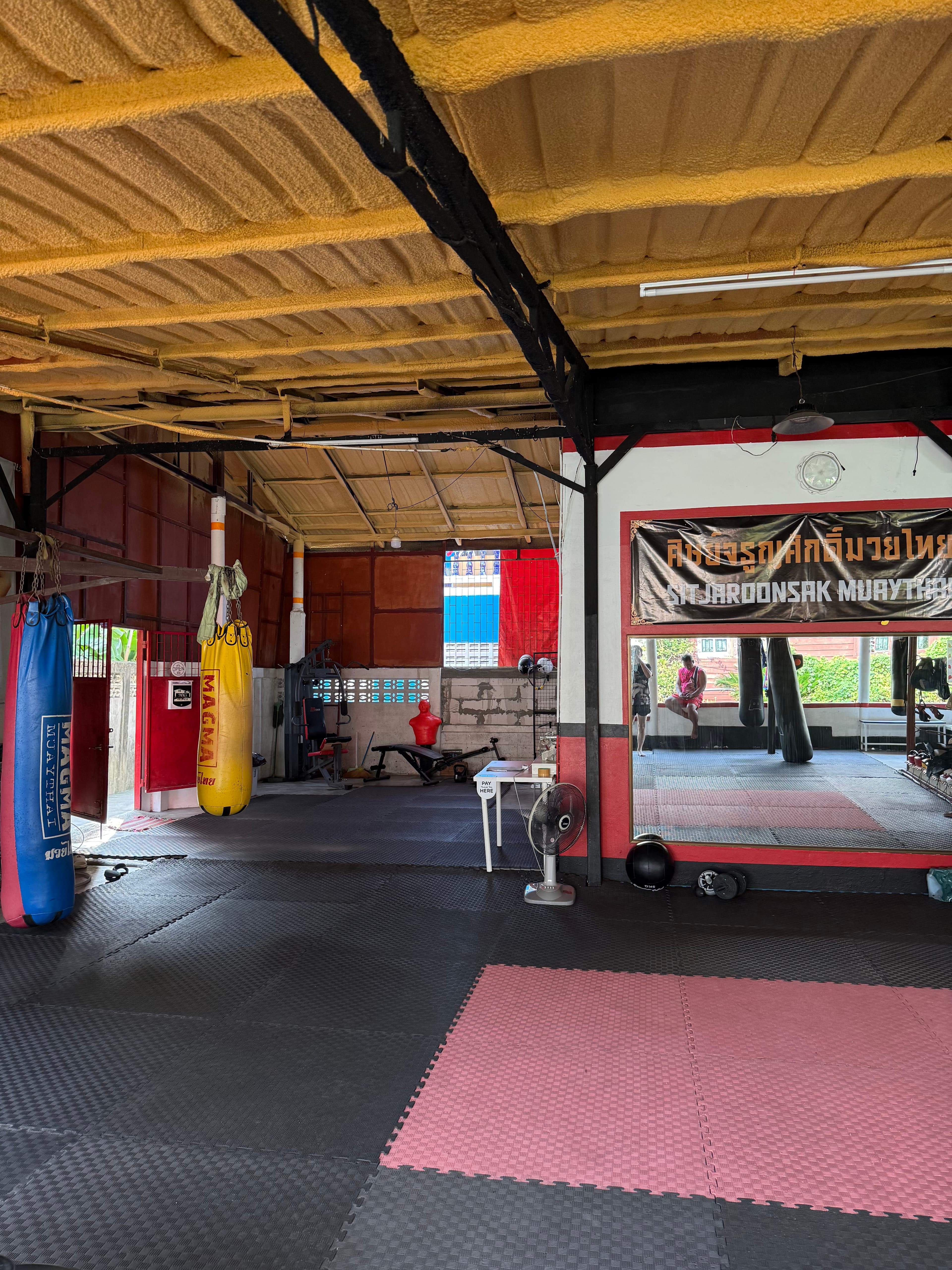 Inside the gym at Sit Jaroonsak